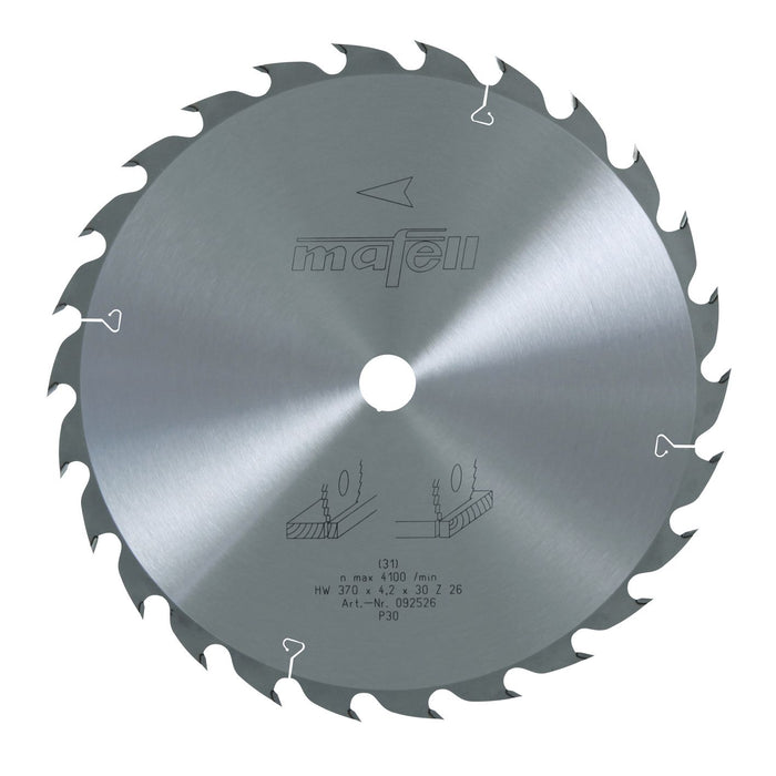 Savblad-HM 370 x 2,5/4,2 x 30 mm, Z 26, WZ, til universalarbejder i træ (MKS 145 Ec)