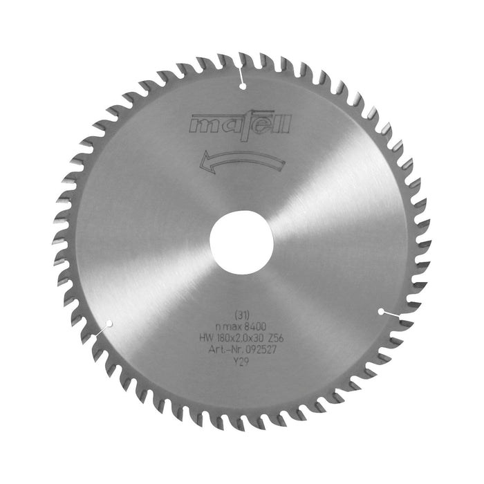 Savblad-HM 180 x 1,2/2,0 x 30 mm, Z 56, WZ, med fase til laminat