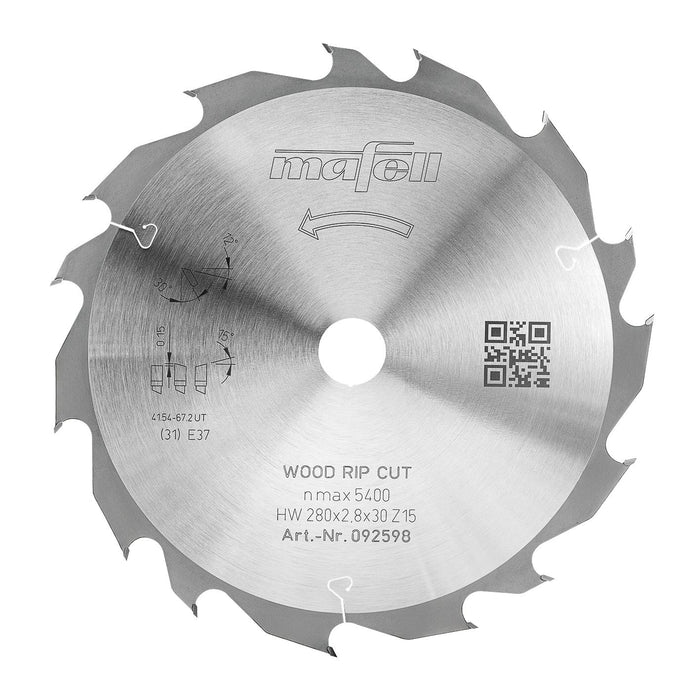 Savblad KSB-WL 280 GT HW, 280 x 2,8 x 30 mm, Z15-5, WZ/FZ, Wood Rip Cut