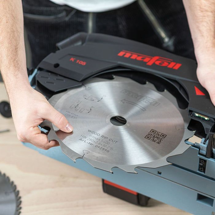 NYHED Håndrundsav K 105 + transportkuffert Trolley